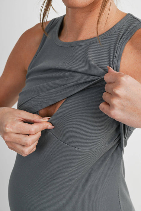 Sleeveless Maternity Nursing Double-Layer Tank Top