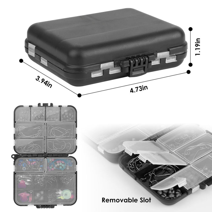 188Pcs Fishing Accessory Kit Portable Fishing Set Including Jig Hooks Sinker Weights Spoon Lure Removable Split Shot w/ Tackle Box