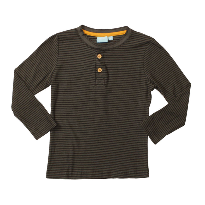 Military Green Micro Stripe Henley