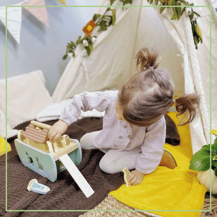 Noah's Ark Shape Sorter - Wooden Animal Toy Ages 2+