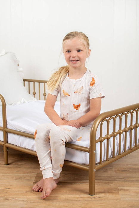 Classic Chickens Toddler/Youth Ribbed Cotton Pajama Set