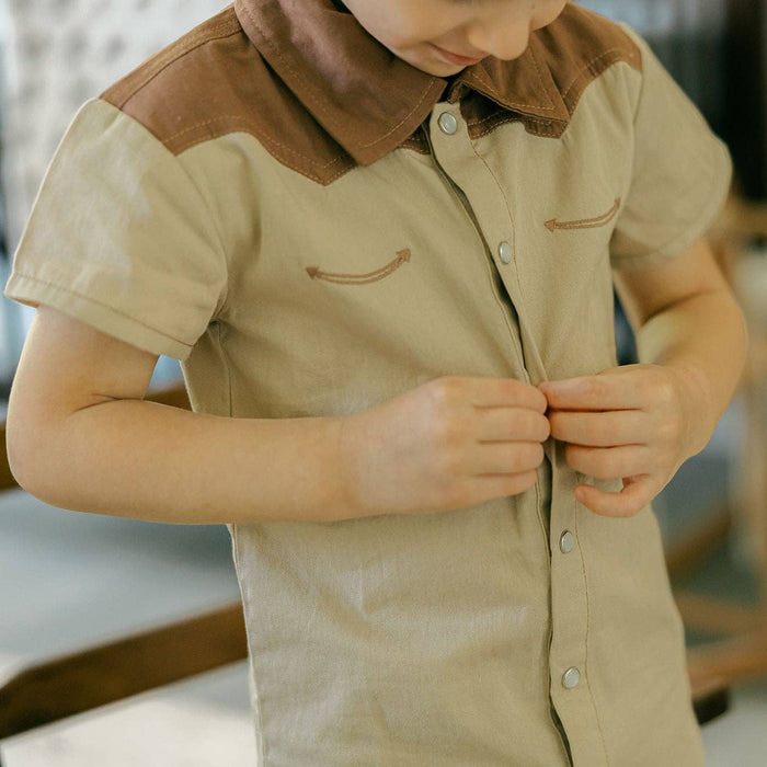 Oatmeal | Kids' Western Button-Up Shirt