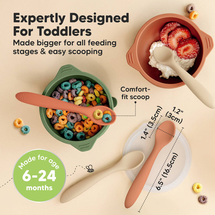 3-Pack Prep Silicone Baby Spoons for Toddlers 6-24 months