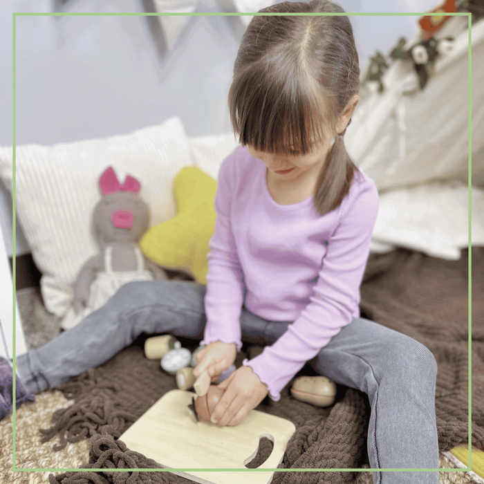 First Kitchen Play Set - Wooden Vegetable Cutting Toy Ages 2+