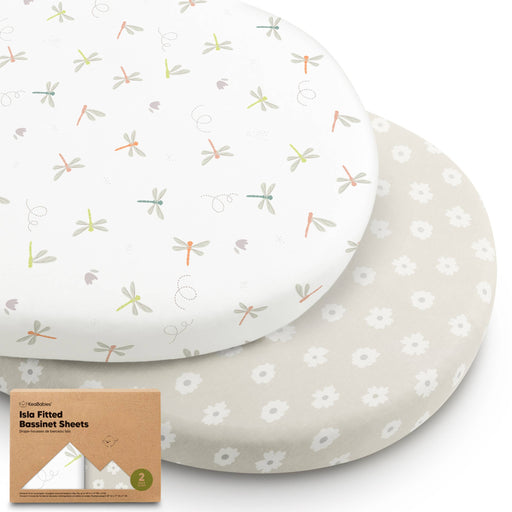 Meadow Isla Bassinet Mattress Sheets Fitted for Baby Girls, Boys - Nature Baby Outfitter
