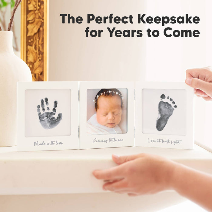 KeaBabies - Fond Inkless Baby Handprint and Footprint Kit, Newborn Gifts: White/Silver
