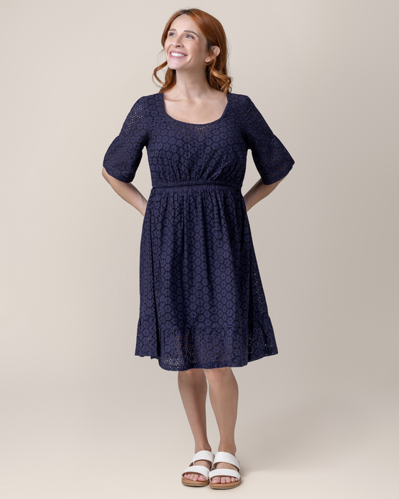 Dahlia Eyelet Maternity & Nursing Dress