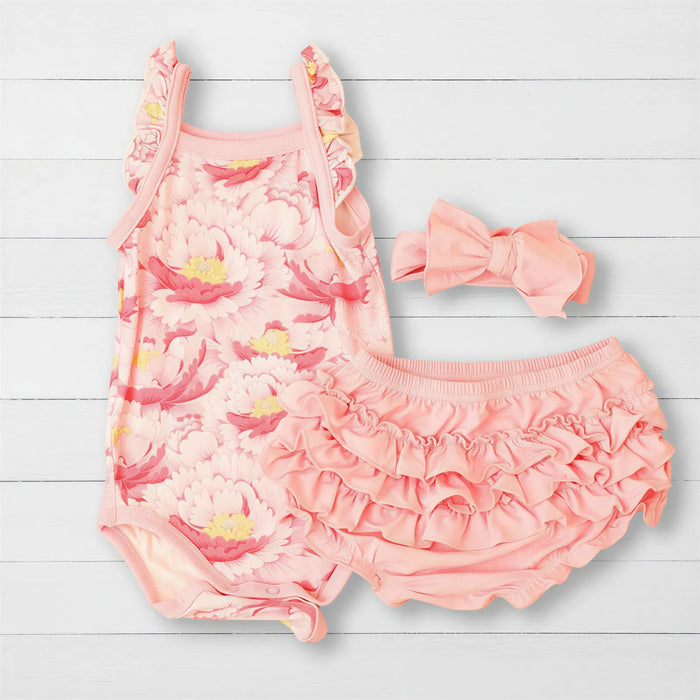 Blush Dreams Floral Ruffle Bloomer Set