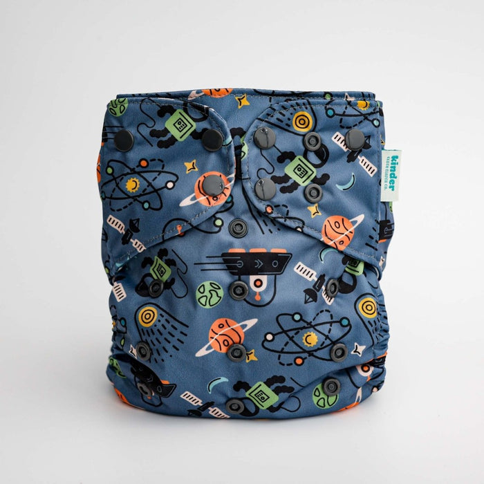 Space and Sky: Essentials Pocket Cloth Diaper with Athletic Wicking Jersey, Grows with your Baby