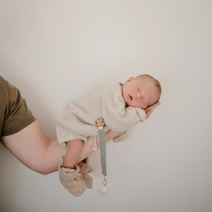 Linen Pacifier Clip 2-Pack - Nature Baby Outfitter