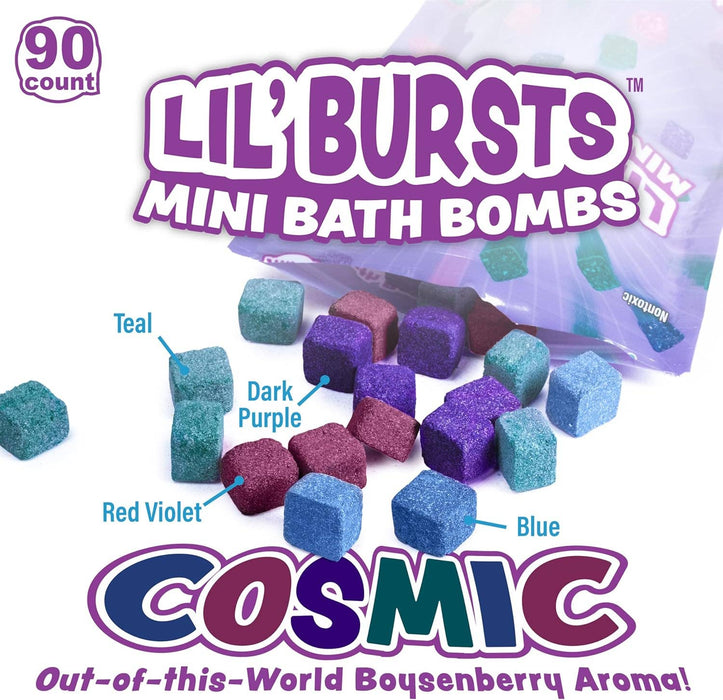 Lil' Bursts Mini Bath Bombs for Kids, 90 Count, Cosmic