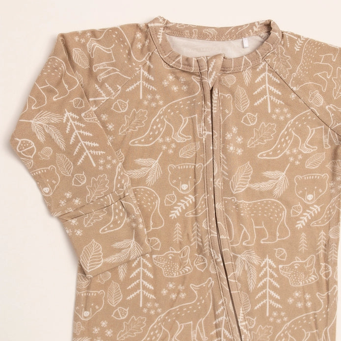 Woodland Taupe Bamboo Convertible Romper/Sleeper