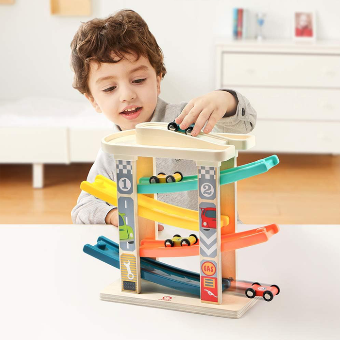 Toddler Wooden Race Track Car Ramp