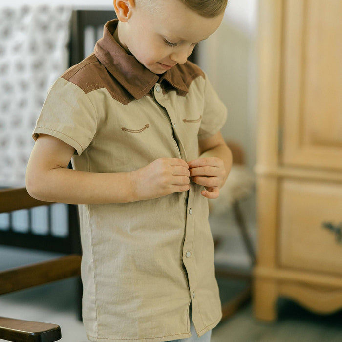 Oatmeal | Kids' Western Button-Up Shirt