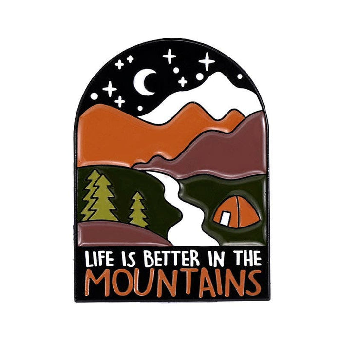 Outdoor Adventure Alloy Pin Map Badge Decorative Accessories