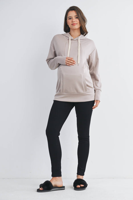Long Sleeve Maternity Nursing Front Zipper Hoodie