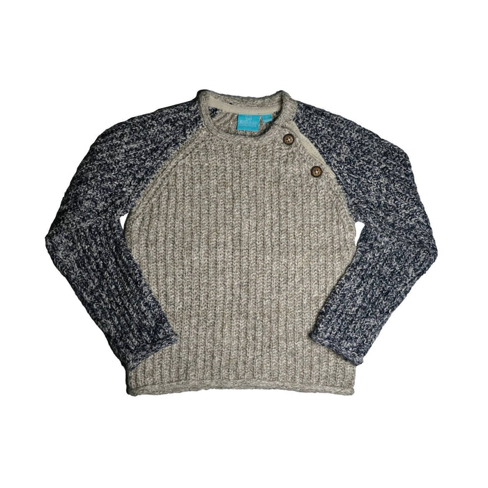 Grey Raglan Chunky Sweater