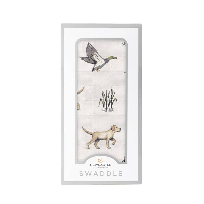 Lab and Ducks Bamboo Swaddle