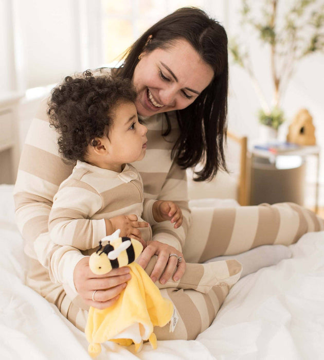 Mommy & Me Rugby Stripe Organic Cotton Sleep & Play - Oat