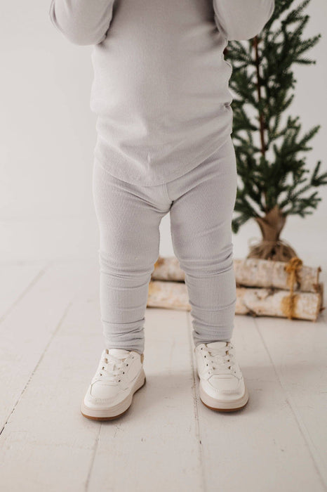 Cream Ribbed Leggings
