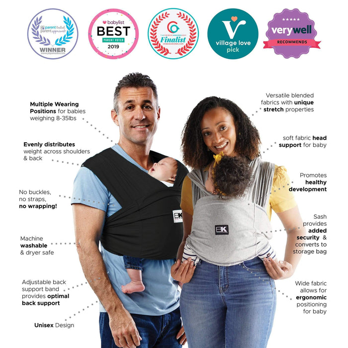 Baby K'tan Breeze Baby Carrier | Charcoal - Nature Baby Outfitter