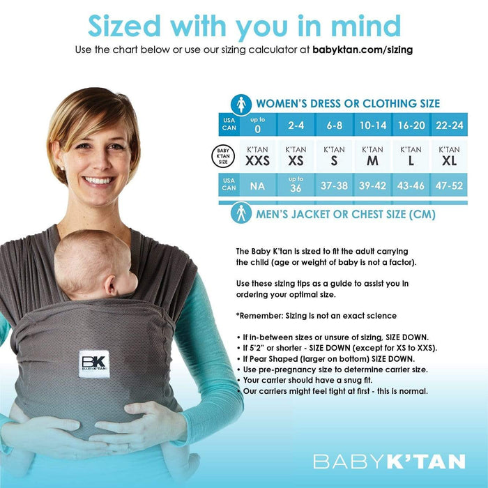 Baby K'tan Breeze Baby Carrier | Charcoal - Nature Baby Outfitter