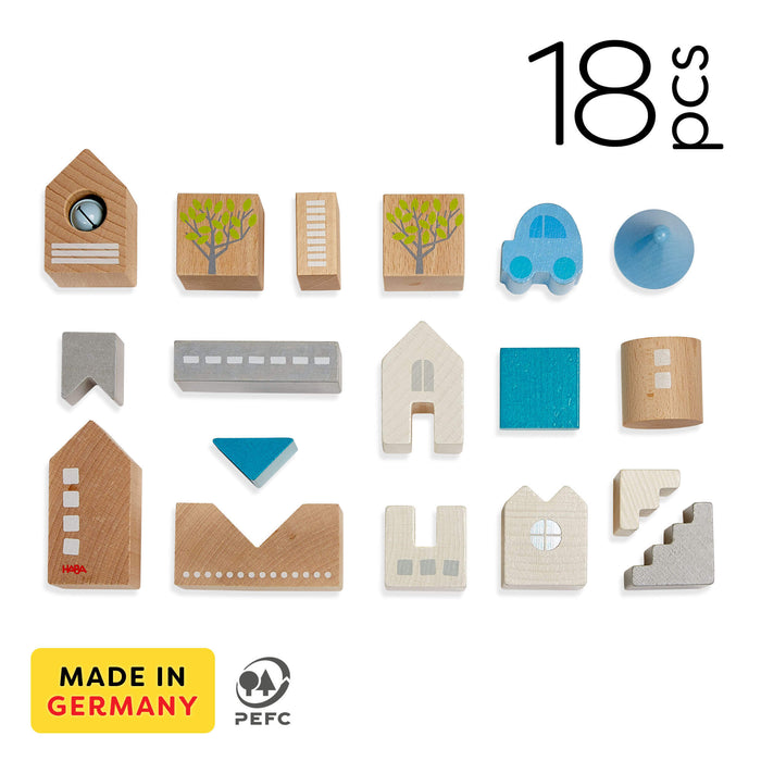 Bad Rodach 18 Piece Wooden Building Blocks - Nature Baby Outfitter