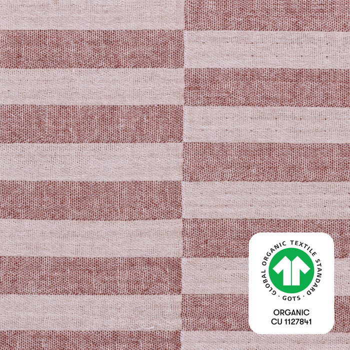 T30434,Babyletto,Maroon Stripe Muslin All-Stages Bassinet Sheet in GOTS Certified Organic Cotton