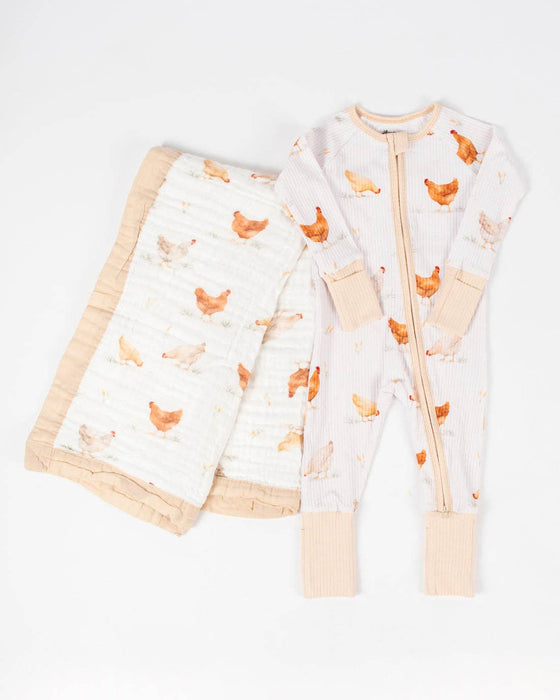 Classic Chicken Cotton Baby Blanket
