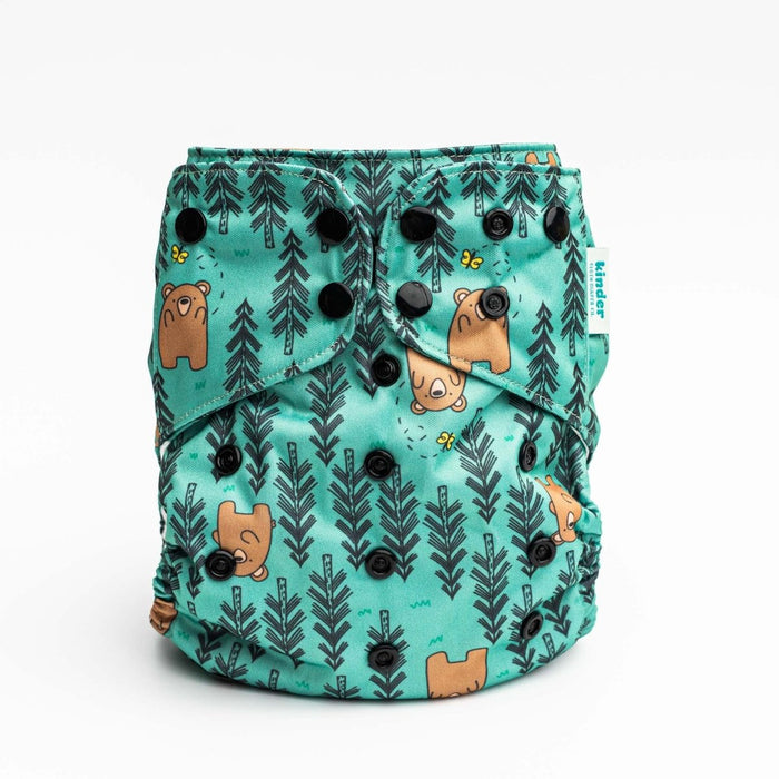 Animals and Insects: Essentials Pocket Cloth Diaper with Athletic Wicking Jersey, Grows with your Baby