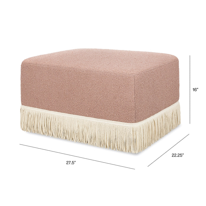 Namesake Crawford Gliding Ottoman | Boucle with Tassel Fringe