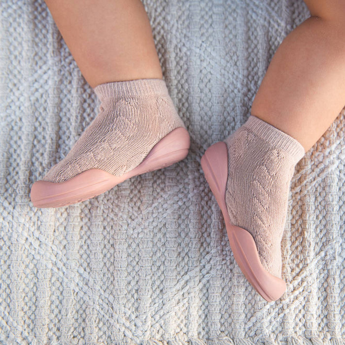 Brandy Rose Cable Knit Baby Crib Shoes
