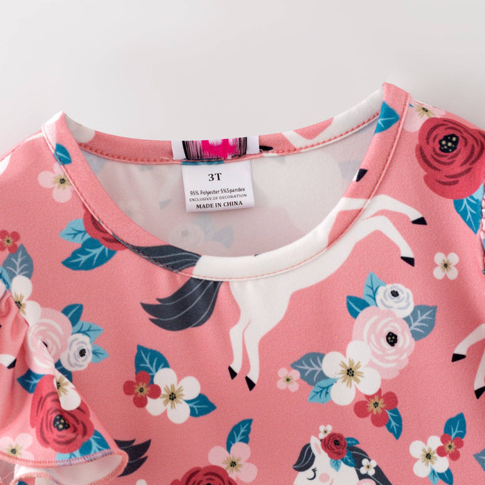 Ponies & Roses Flutter Sleeve Dress