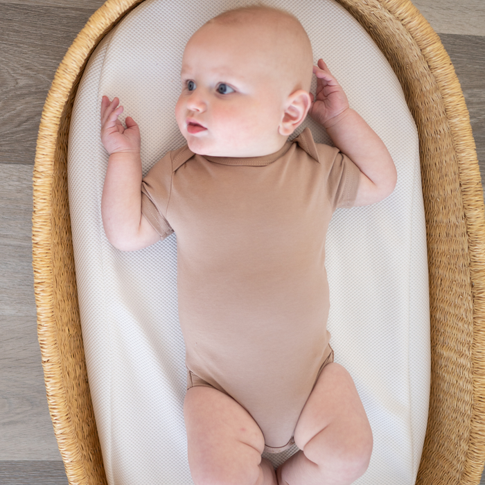 Mocha Organic Cotton Short Sleeve Bodysuit