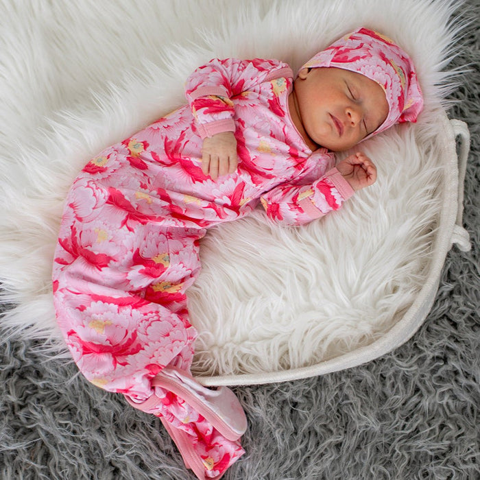 Blush Dreams Floral Gown & Hat