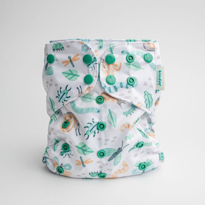 Animals and Insects: Essentials Pocket Cloth Diaper with Athletic Wicking Jersey, Grows with your Baby