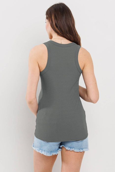 Scoop Neck Ribbed Maternity Tank Top