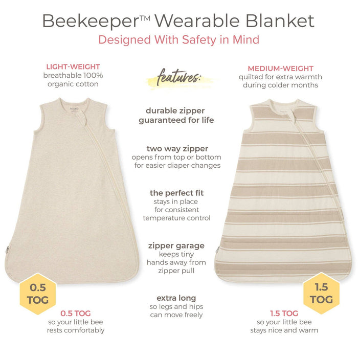 Golden Bee Organic Warmer Beekeeper™ Wearable Baby Blanket - Hummus