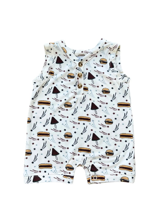 Burgers 'N Dogs Sleeveless Romper