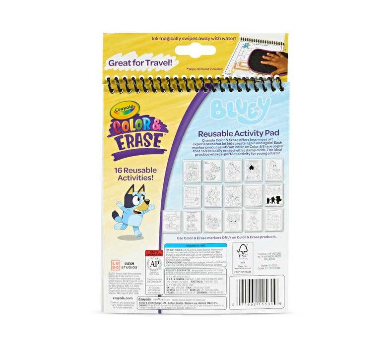 Bluey Color & Erase Activity Pad with Markers