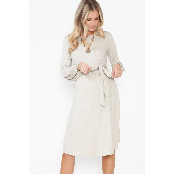 Oatmeal Elegant Autumn Dress