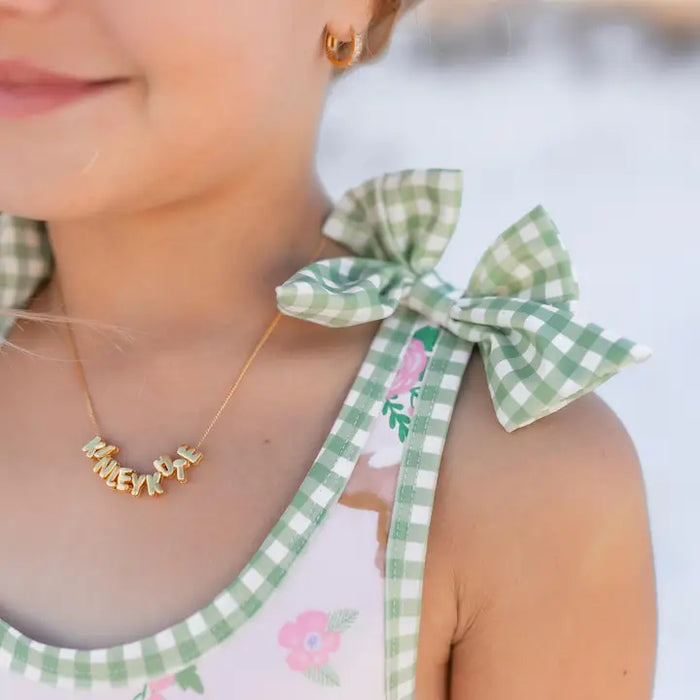 Pink Horse Ruffles & Bows Cross Back One Piece Swimsuit
