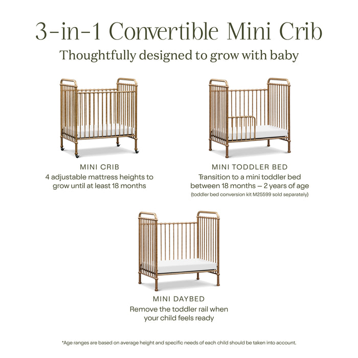 Namesake Abigail 3-in-1 Convertible Mini Crib