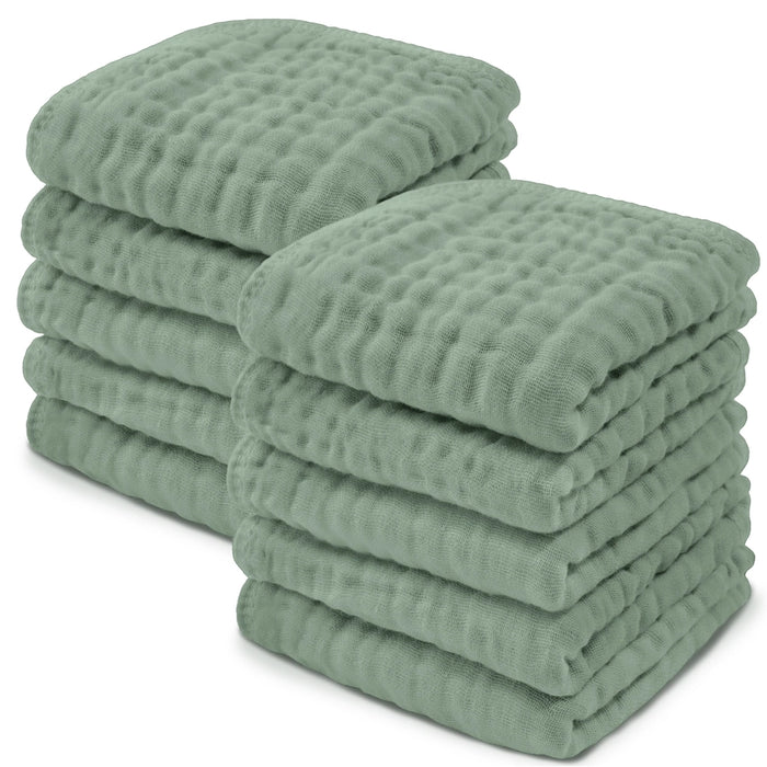 Fern Cotton Muslin Baby Washcloths - 10 Pack
