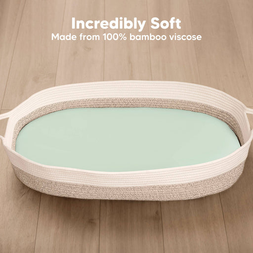 Sage Isla Bassinet Mattress Sheets Fitted for Baby Girls, Boys - Nature Baby Outfitter