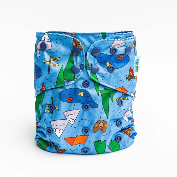 Animals and Insects: Essentials Pocket Cloth Diaper with Athletic Wicking Jersey, Grows with your Baby