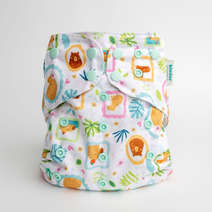 Animals and Insects: Essentials Pocket Cloth Diaper with Athletic Wicking Jersey, Grows with your Baby