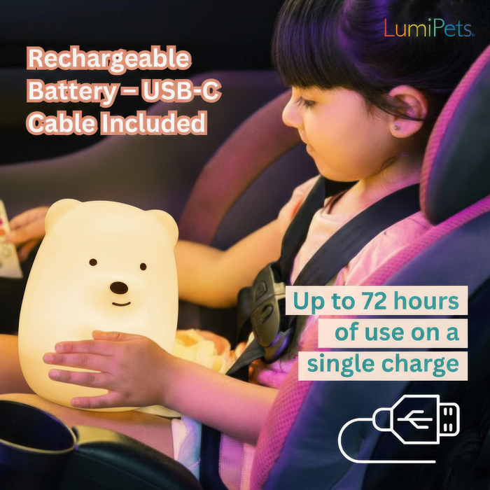 LumiPets® Benny the Bear- Children's Touch Night Light - Nature Baby Outfitter