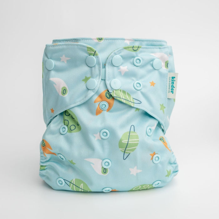 Space and Sky: Essentials Pocket Cloth Diaper with Athletic Wicking Jersey, Grows with your Baby