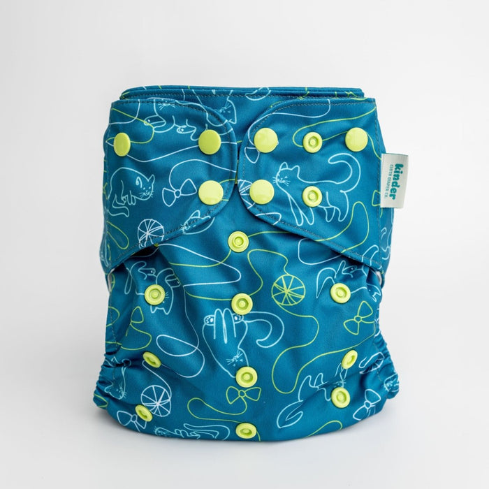 Animals and Insects: Essentials Pocket Cloth Diaper with Athletic Wicking Jersey, Grows with your Baby
